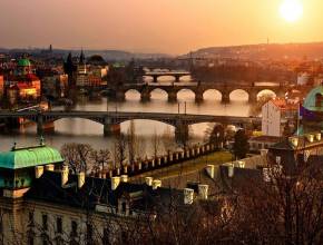 Blick auf Prag und die Moldau