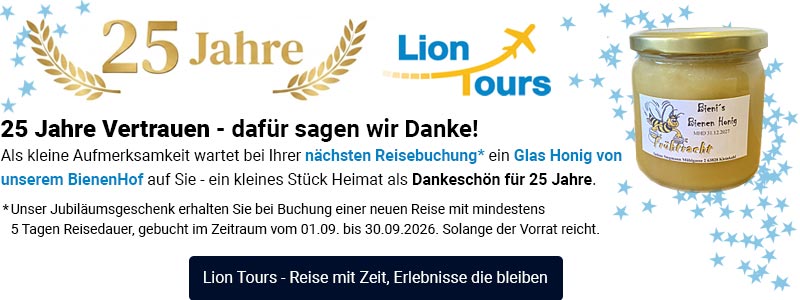 Jubiläum 25 Jahre Lion Tours