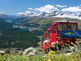 Blick auf St. Moritz und die oberengadiner Seen