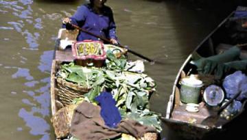 Schwimmende Märkte auf dem Mekong