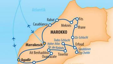 Route. Höhepunkte Marokkos