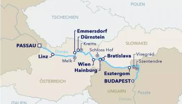 Route Rhapsody auf der Donau - MS Amadeus Brilliant