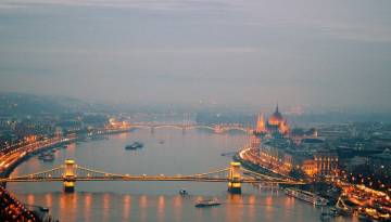 Blick auf das winterliche Budapest