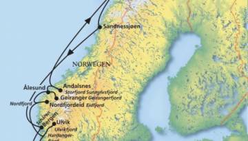 MS Amera - Norwegen: Postschiff Route