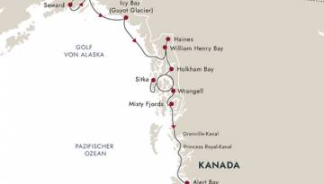 MS Roald Amundsen: Alaska Kurs Süd