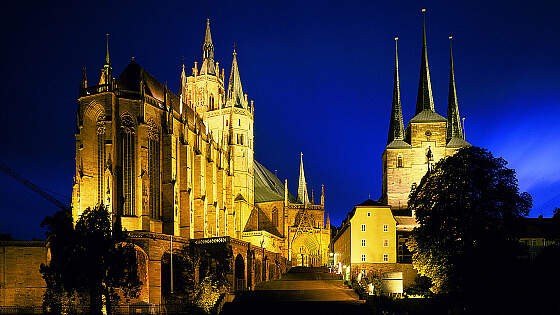 Erfurter Dom & Severi Kirche bei Nacht