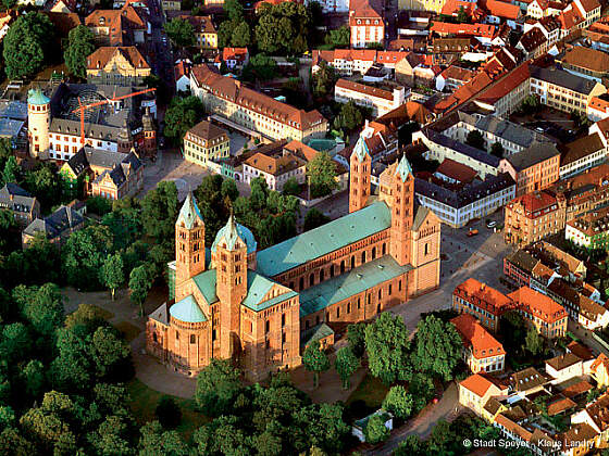 Kaiserdom zu Speyer Luftaufnahme