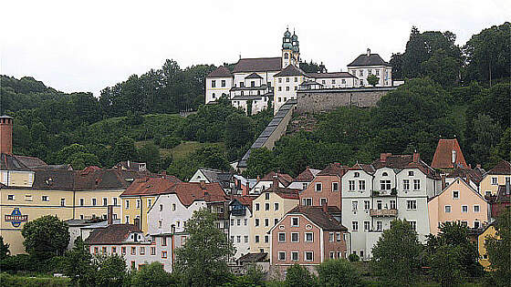 Blick auf die Wallfahrtskirche Mariahilf in Passau