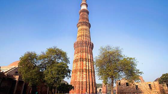 Wachturm Qutub Minar in Delhi, Indien