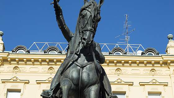 Kroatien, Zagreb: Reiterstatue auf dem Trg bana Jelacica
