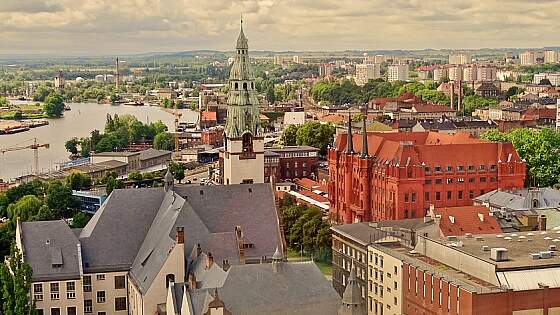 Polen: Stettin Panorama - Rote Linie