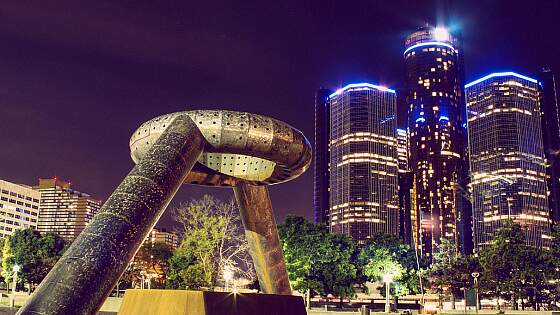 USA, Michigan: Skyline Detroit