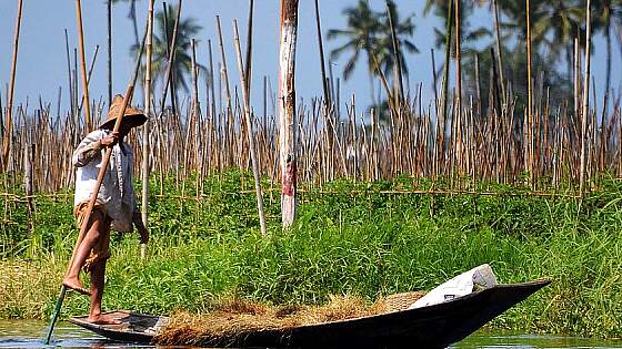 Myanmar: Einbaumruderer auf dem Inle See