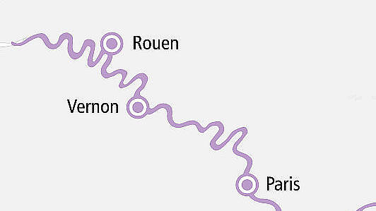 Routenkarte A-ROSA Viva: Seine Rendez-Vous mit Paris