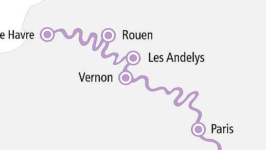 Routenkarte A-ROSA Viva: Seine & Normandie