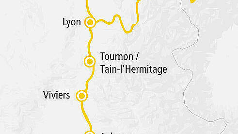 Routenkarte A-ROSA Stella: Rhone Route Panorama