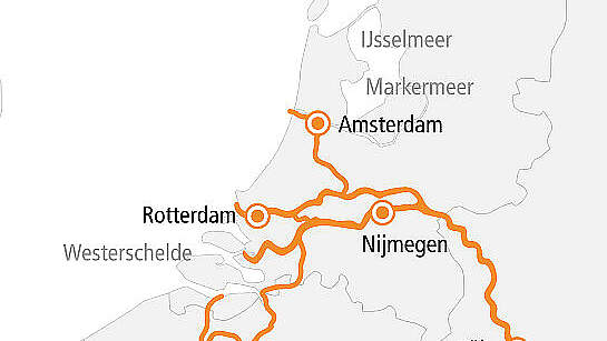 Routenkarte A-ROSA: Kurzkreuzfahrt Niederlande