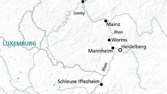 Routenkarte MS Anna Katharina: Straßburg Minikreuzfahrt