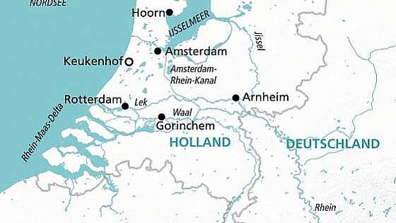 Routenkarte MS Alena: Höhepunkte Holland