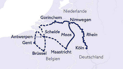 Routenkarte MS nickoSPIRIT: Unterwegs in Belgien