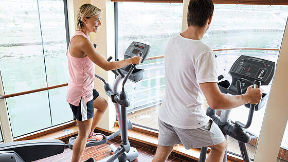 Flusskreuzfahrtschiff A-ROSA Fitnessbereich