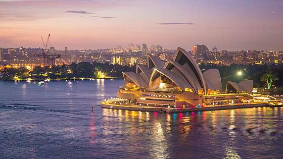 Sydney, Australien: Opera House bei Nacht