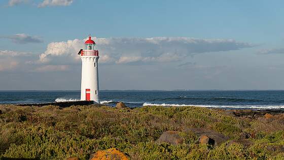 Leuchturm Griffiths Island in Victoria, Australien