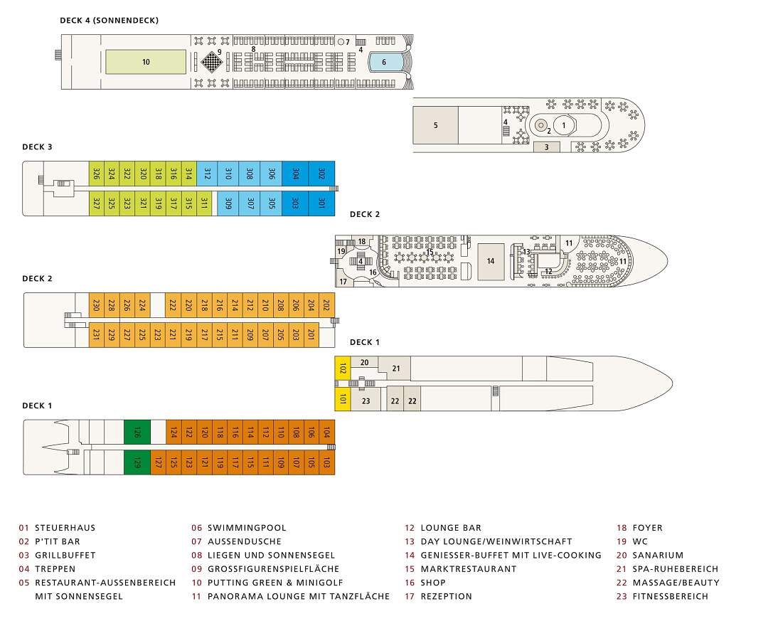 A-ROSA Deckplan