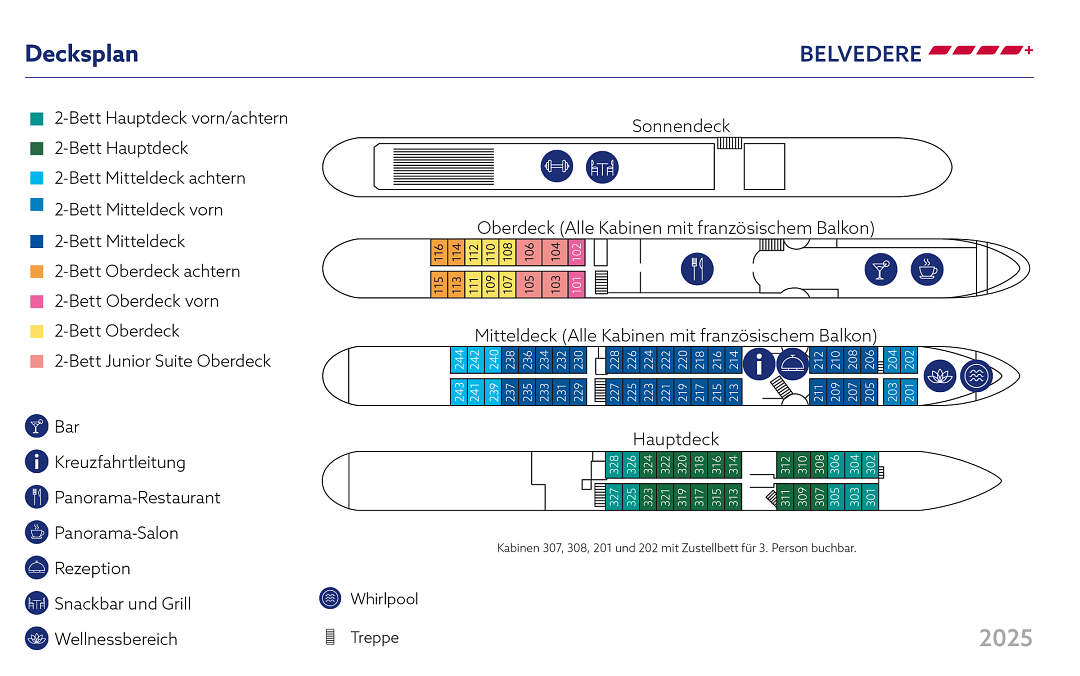 MS Belvedere: Deckplan