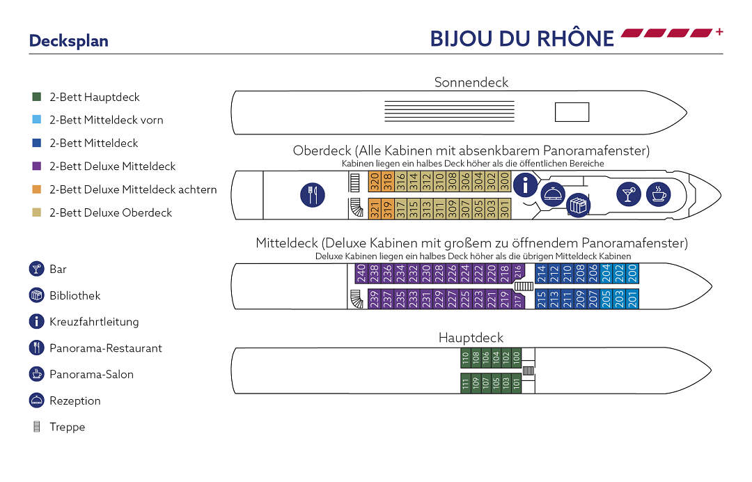 MS Bijou du Rhone: Deckplan