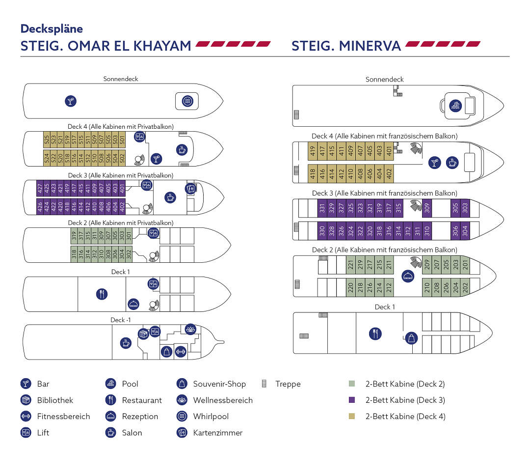 MS Steigenberger Omar al Khayam: Deckplan