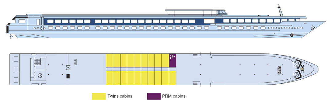 MS van Gogh: Deckplan Oberdeck