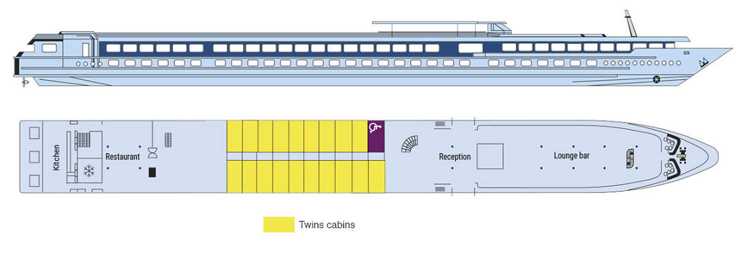 MS Renoir: Deckplan Oberdeck