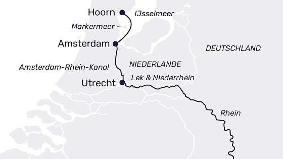 Routenkarte MS Lady Diletta: Tulpenfest in Holland