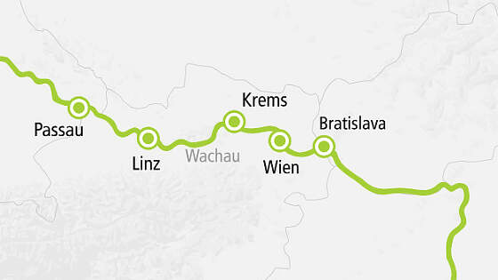 Routenkarte A-ROSA: Donau Erlebnis