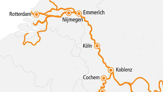 Routenkarte A-ROSA Silva: Mosel & Kurs Nord