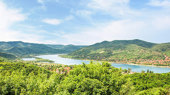 Blick auf das Donauknie, Österreich