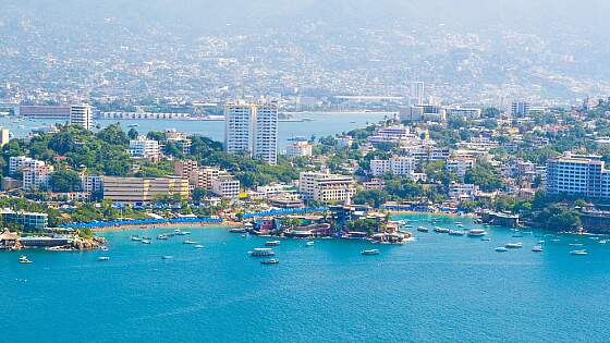 Blick auf die Bucht von Acapulco, Mexiko