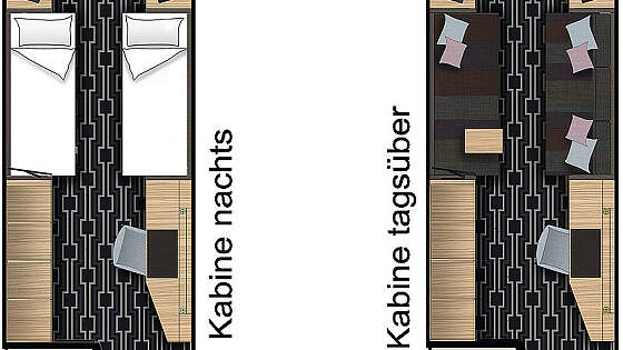 MS Amadea: Grundriss Superior Kategorie O+2, P2