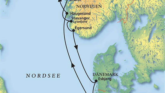 Route MS Amadea: Norwegens Schären- & Fjordküste