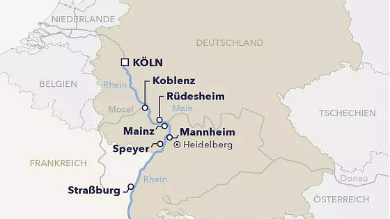 Route Amadeus Cara: Silvester auf dem Rhein