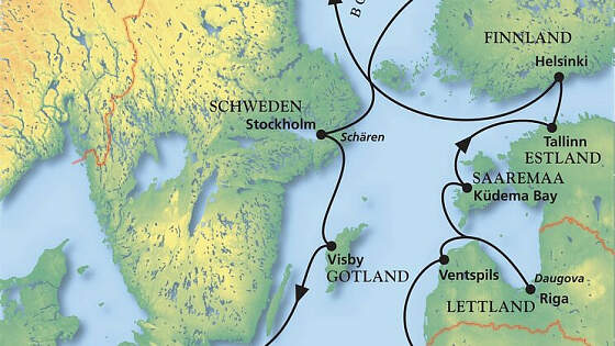 Route MS Deutschland: Traumkreuzfahrt durch die Ostsee