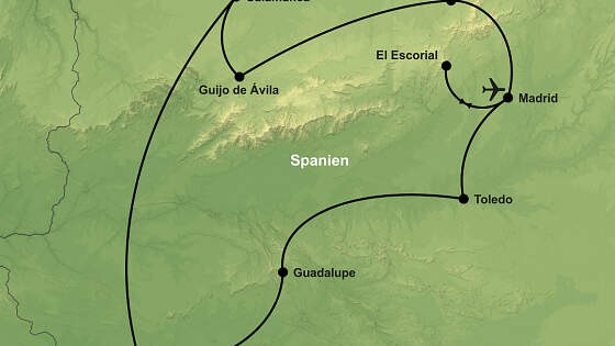 Route Spanien Rundreise: Kulturreiche Mitte