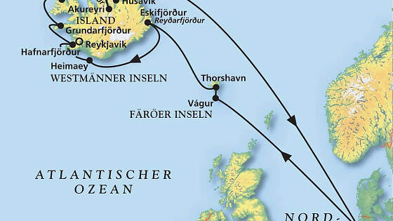 Route MS Deutschland: Sommerreise zu den Schönheiten Islands