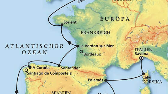 Route MS Amera: Große Pfingstreise um Westeuropa