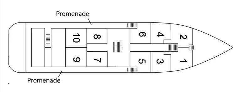 MY Lupus Mare: Deckplan Hauptdeck