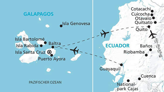 Route MY Coral II: Naturerlebnis Ecuador & Galapagos