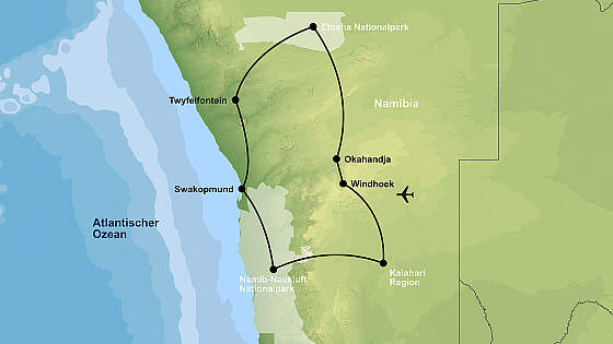 Route Namibia in der Kleingruppe