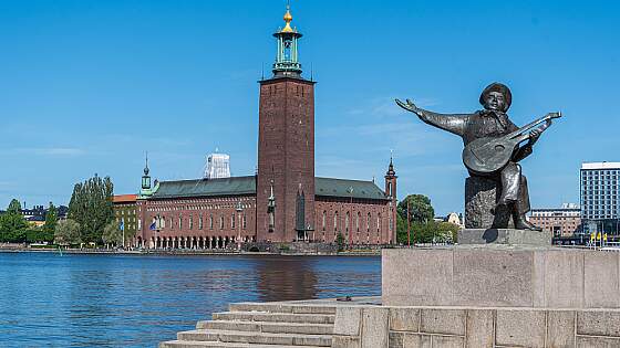 Stadhus und Denkmal in Stockholm, Schweden
