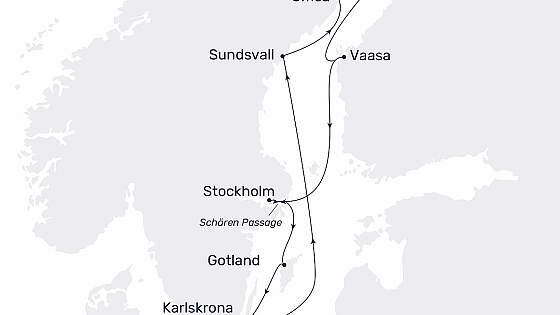 Route MS Hamburg: Bottnisches Meer